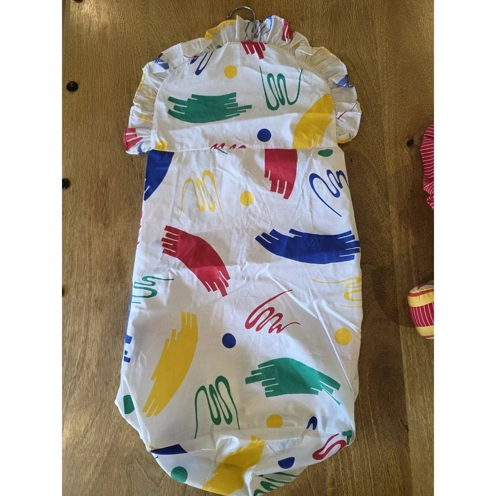 Vintage 90s Baby Decor Nursury Mobile Diaper Sack Circus Primary Colors